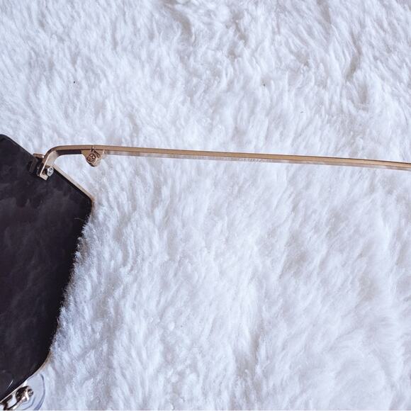 Nora Black w/ Gold Rims Square Sunglasses - Picture 7 of 13